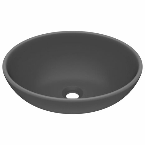 Wastafel ovaal 40x33 cm keramiek mat donkergrijs 2