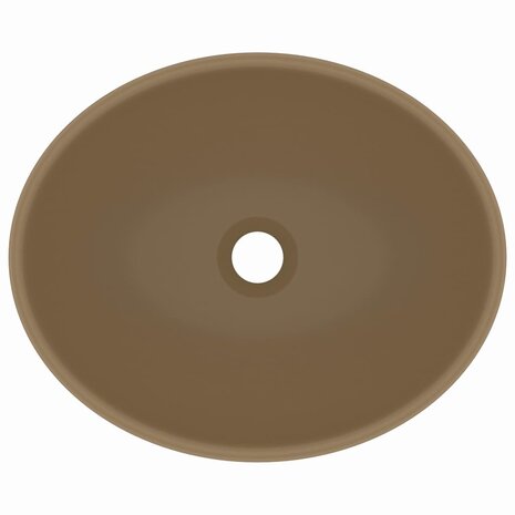 Wastafel ovaal 40x33 cm keramiek matcr&egrave;me 4