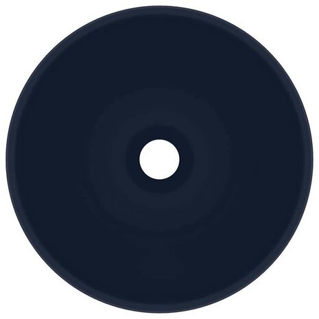 Wastafel rond 32,5x14 cm keramiek mat donkerblauw 4
