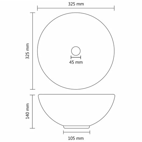 Wastafel rond 32,5x14 cm keramiek mat donkerblauw 6