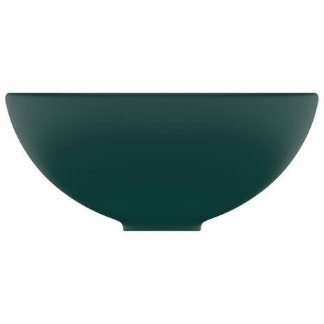 Wastafel rond 32,5x14 cm keramiek mat donkergroen 4