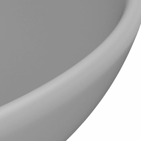 Wastafel rond 32,5x14 cm keramiek mat lichtgrijs 5