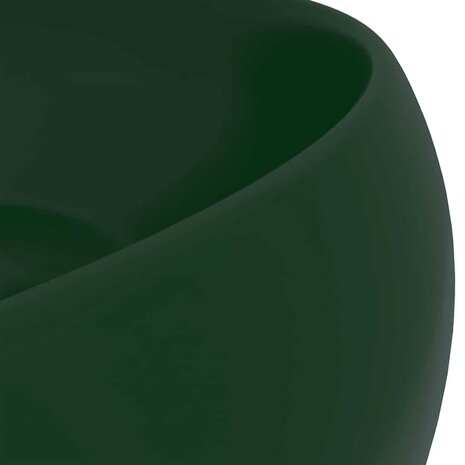 Wastafel rond 40x15 cm keramiek mat donkergroen 5