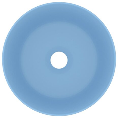 Wastafel rond 40x15 cm keramiek mat lichtblauw 3