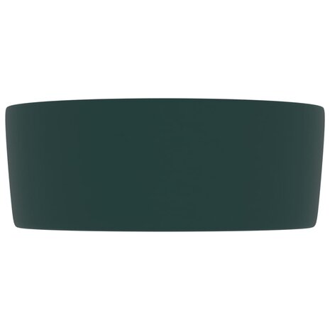 Wastafel rond 40x15 cm keramiek mat donkergroen 4