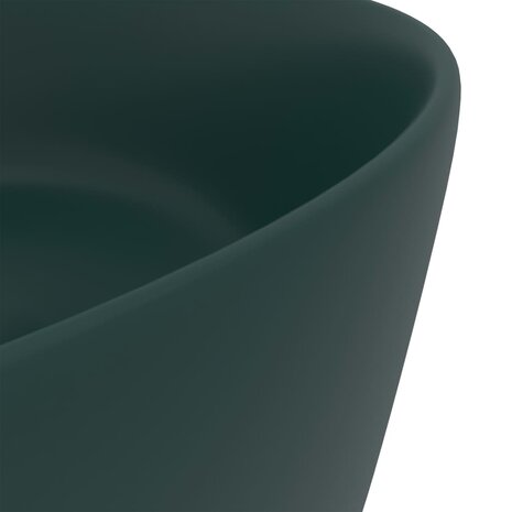 Wastafel rond 40x15 cm keramiek mat donkergroen 5