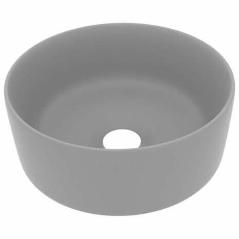 Wastafel rond 40x15 cm keramiek mat lichtgrijs 2