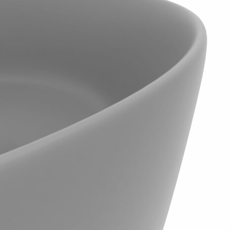 Wastafel rond 40x15 cm keramiek mat lichtgrijs 5