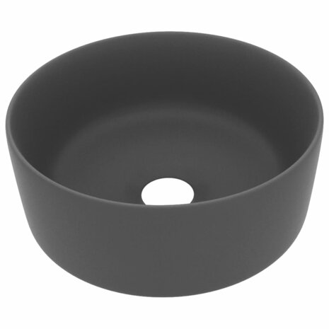 Wastafel rond 40x15 cm keramiek mat donkergrijs 2