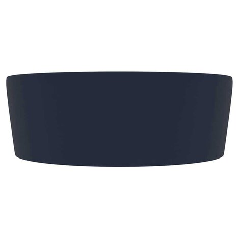 Wastafel met overloop 36x13 cm keramiek mat donkerblauw 3