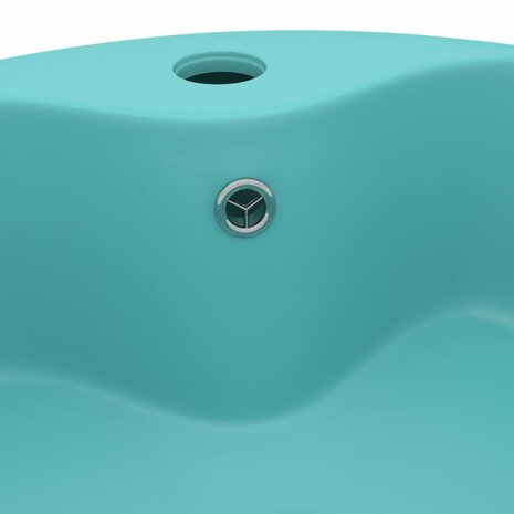 Wastafel met overloop 36x13 cm keramiek mat lichtgroen 5
