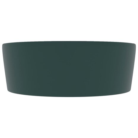 Wastafel met overloop 36x13 cm keramiek mat donkergroen 4