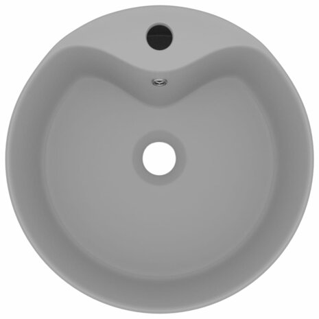 Wastafel met overloop 36x13 cm keramiek mat lichtgrijs 3