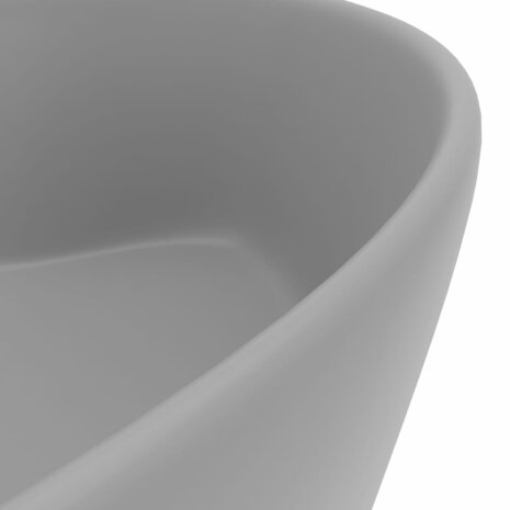 Wastafel met overloop 36x13 cm keramiek mat lichtgrijs 6