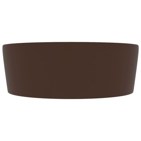 Wastafel met overloop 36x13 cm keramiek mat donkerbruin 4