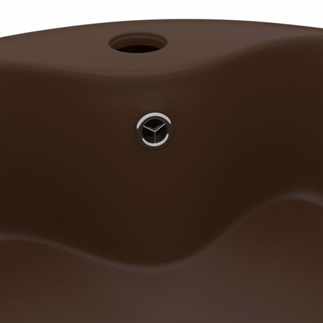 Wastafel met overloop 36x13 cm keramiek mat donkerbruin 5