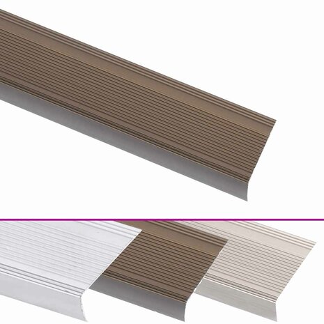 Trapprofielen L-vormig 5 st 90 cm aluminium bruin 2