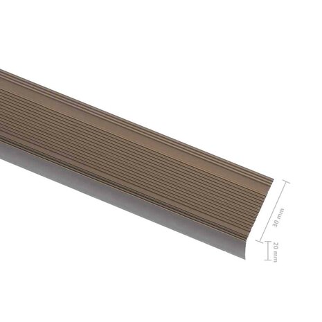 Trapprofielen L-vormig 15 st 90 cm aluminium bruin 6