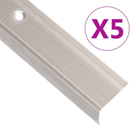 Trapprofielen L-vormig 5 st 90 cm aluminium champagnekleurig 1
