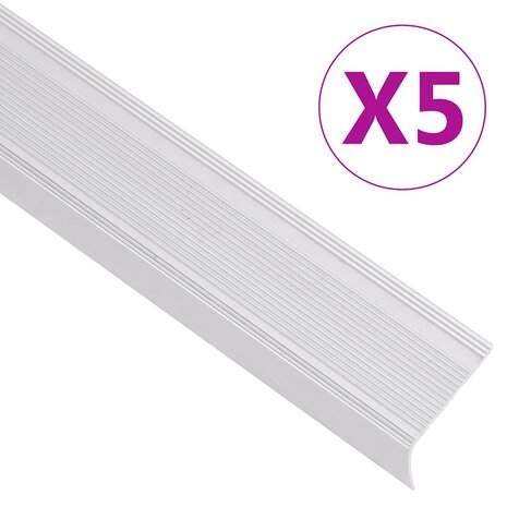 Trapprofielen L-vormig 5 st 100 cm aluminium zilverkleurig 1