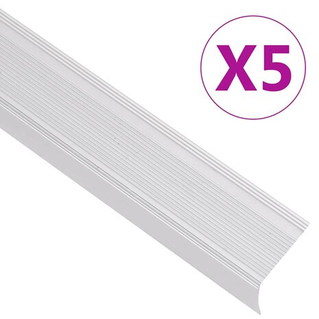 Trapprofielen L-vormig 5 st 100 cm aluminium zilverkleurig 1