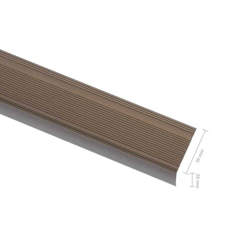 Trapprofielen L-vormig 15 st 100 cm aluminium bruin 6