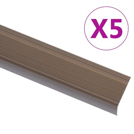 Trapprofielen L-vormig 5 st 100 cm aluminium bruin 1