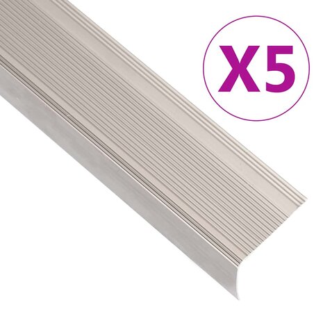Trapprofielen L-vormig 5 st 100 cm aluminium champagnekleurig 1
