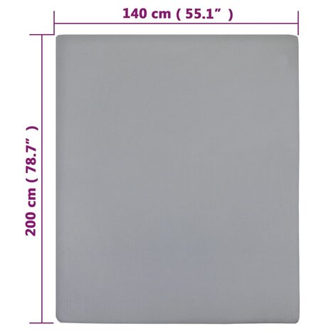 Hoeslaken jersey 140x200 cm katoen grijs 5
