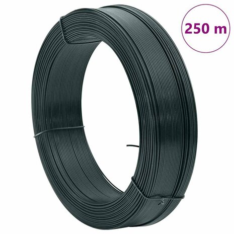 Hekbinddraad 250 m 0,9/1,4 mm staal zwartachtig groen 7