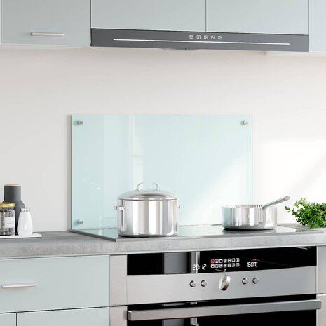 Spatscherm keuken 70x40 cm gehard glas melkwit 1
