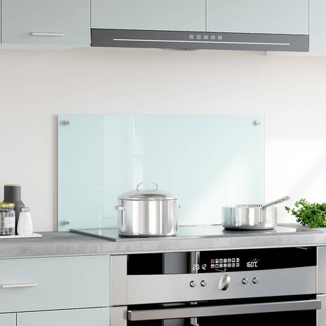 Spatscherm keuken 80x40 cm gehard glas melkwit 3