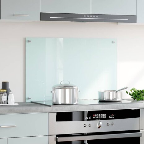 Spatscherm keuken 80x50 cm gehard glas melkwit 3
