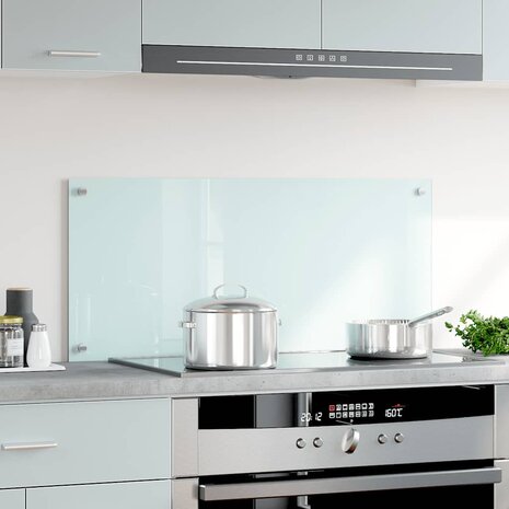 Spatscherm keuken 90x40 cm gehard glas melkwit 3