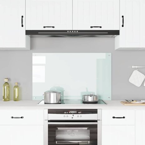 Spatscherm keuken 100x60 cm gehard glas melkwit 1