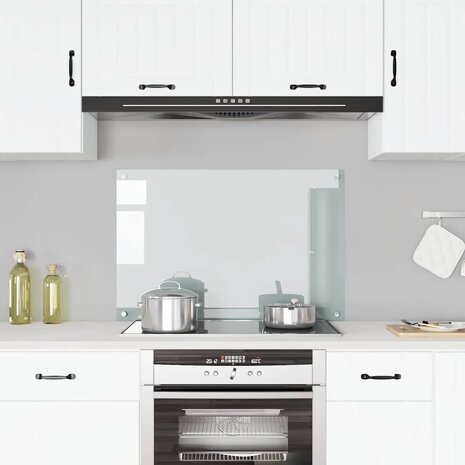 Spatscherm keuken 90x60 cm gehard glas transparant 1