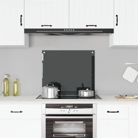 Spatscherm keuken 70x60 cm gehard glas zwart 1