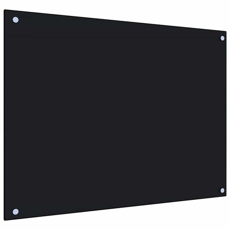 Spatscherm keuken 80x60 cm gehard glas zwart 5