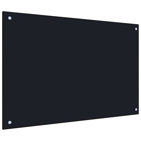 Spatscherm keuken 90x60 cm gehard glas zwart 5