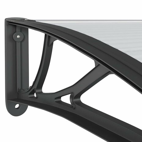 Deurluifel 150x100 cm polycarbonaat zwart 6