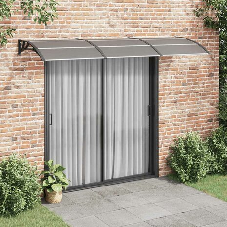 Deurluifel 300x100 cm polycarbonaat zwart 1