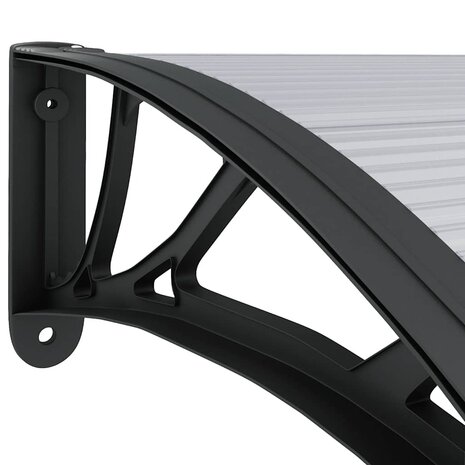 Deurluifel 300x75 cm polycarbonaat zwart en transparant 6