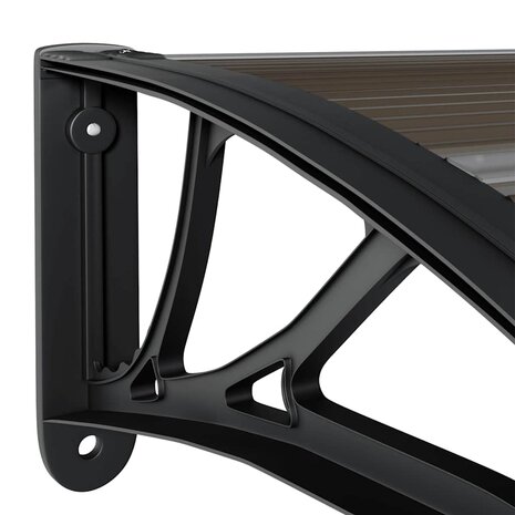 Deurluifel 300x75 cm polycarbonaat zwart 6