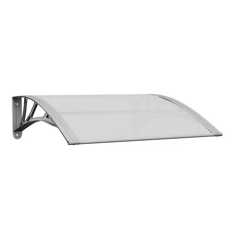 Deurluifel Grijs en Transparant 80x75 cm Polycarbonaat 2