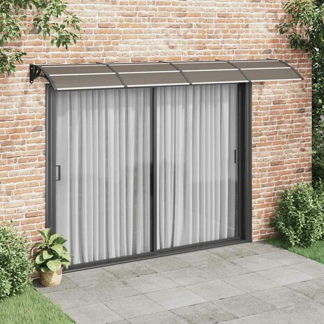 Deurluifel 350x75 cm polycarbonaat zwart en transparant 1