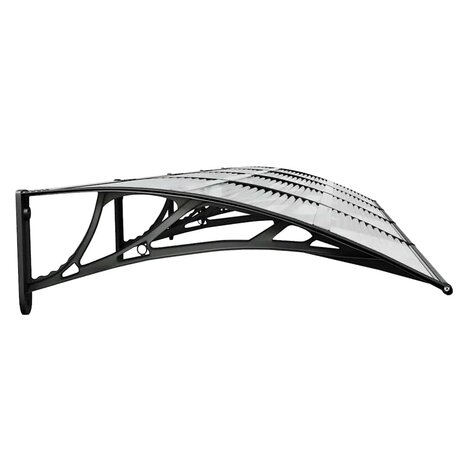Deurluifel 350x75 cm polycarbonaat zwart en transparant 5