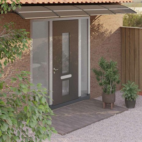 Deurluifel 350x75 cm polycarbonaat zwart 1