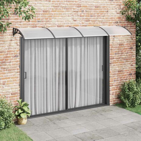 Deurluifel 350x100 cm polycarbonaat zwart 1