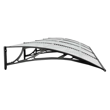Deurluifel 350x100 cm polycarbonaat zwart 5