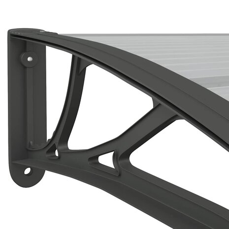 Deurluifel 350x100 cm polycarbonaat zwart 6